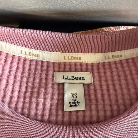 L.L. Bean Women's Birchwood Brushed Waffle Top Crewneck Washed Orchid Pink XS - Picture 5 of 9